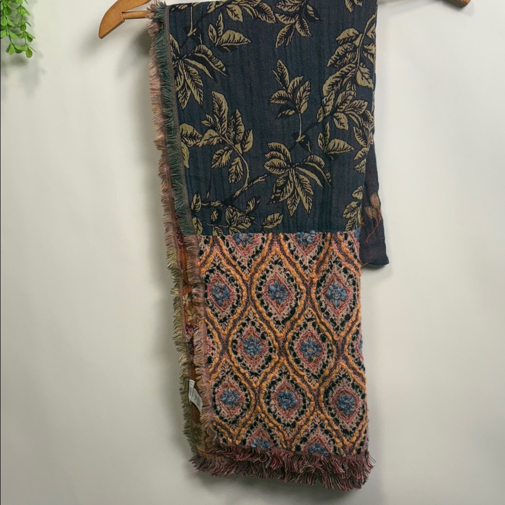 Floral and Geometric Patterned Scarf